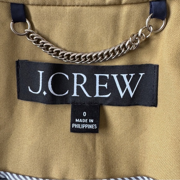 J.Crew Cropped Icon Trench 100% Cotton Lined Coat Size 0 Tan - Picture 7 of 11